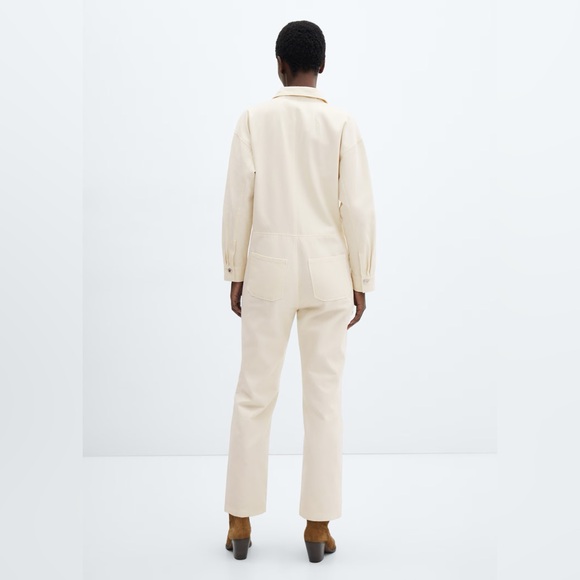 Mango Cream denim zipper jumpsuit NWT - Picture 4 of 5
